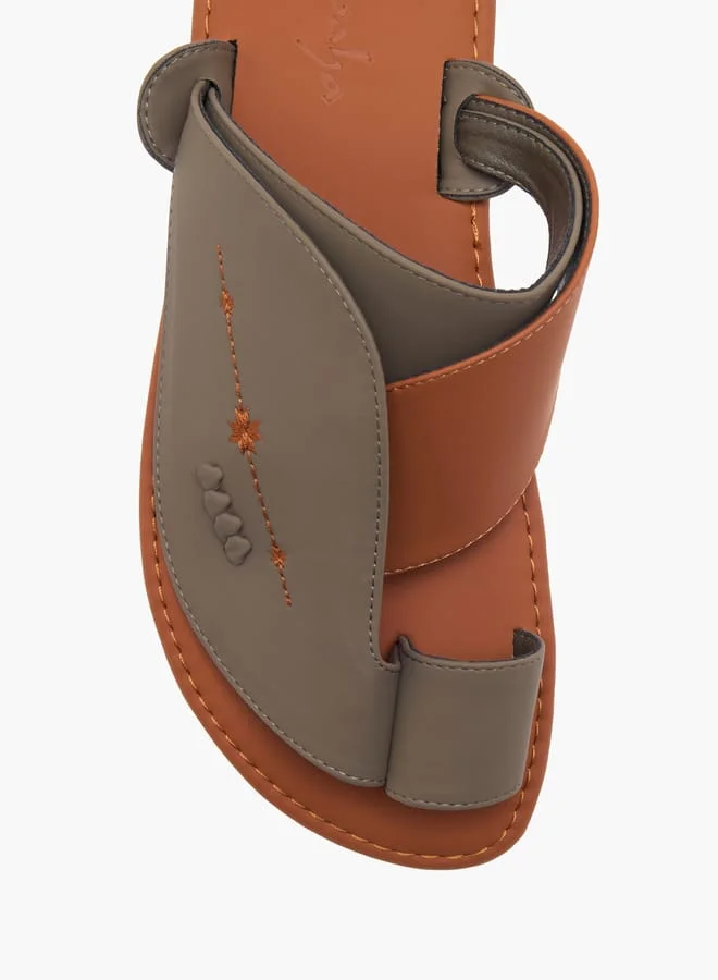 Al Waha Men's Textured Slip-On Arabic Sandals