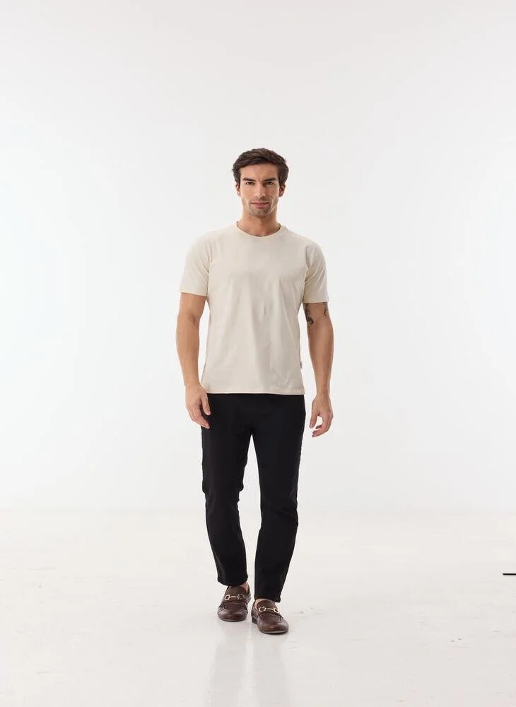 Ashita Fernandes  Premium Cotton Short-Sleeve T-Shirt - Off-White/Beige for Men | Best Price UAE