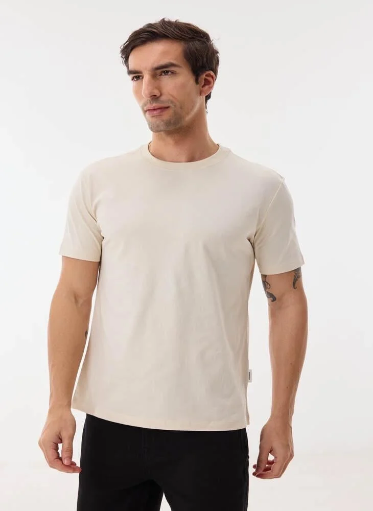 Ashita Fernandes Premium Cotton Short-Sleeve T-Shirt - Off-White/Beige