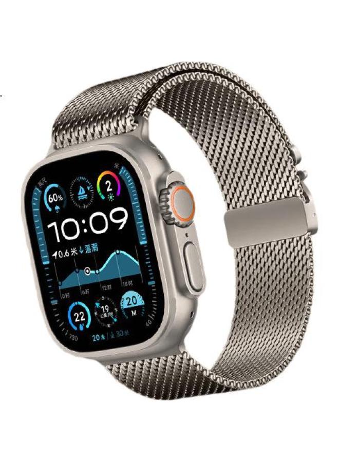 BHO Titanium Metal Milanese Watch Band With Parachute Buckle For Apple Watch S10/Ultra2, Iwach S9/8/7/6/Se - Image 3