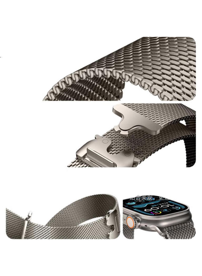 BHO Titanium Metal Milanese Watch Band With Parachute Buckle For Apple Watch S10/Ultra2, Iwach S9/8/7/6/Se - Image 2