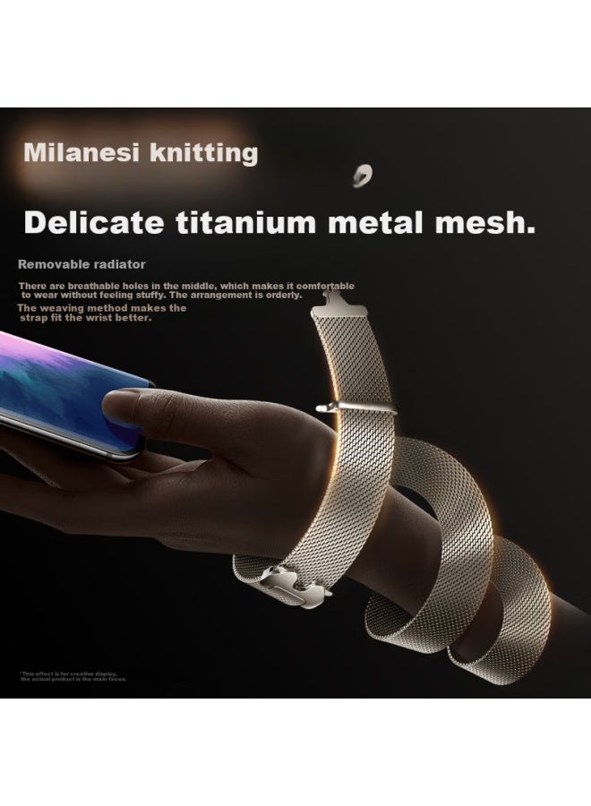 Bho Titanium Metal Milanese Watch Band With Parachute Buckle For Apple Watch S10/ultra2, Iwach S9/8/7/6/se - Image 5
