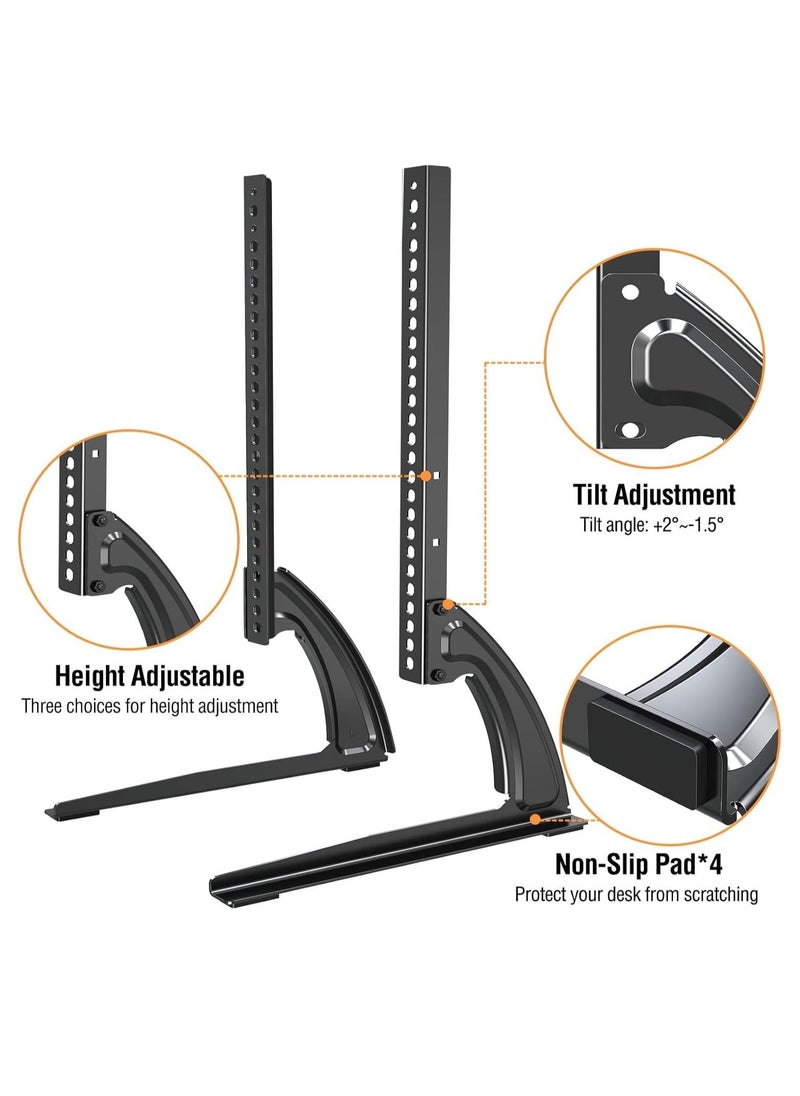 TIGER حامل تلفاز عالمي للطاولة لشاشات 27-55 بوصة – ارتفاع قابل للتعديل، قاعدة قوية لشاشات LCD/LED/Plasma، يتحمل حتى 88 رطل، متوافق مع VESA 800x400mm – تركيب تلفاز آمن وعصري للمنزل والمكتب