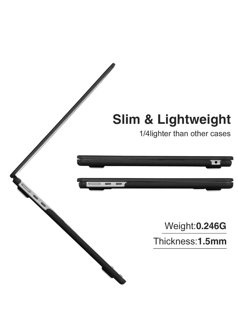 Generic 3 in 1 Case Compatible with 2022 MacBook Air 13.6 inch M4 Chip A3240 2025 and M3 Chip A3113 2024 and M2 Chip A2681 2022, Plastic Hard Shell Case & Keyboard Cover & Screen Protector, Matte Black  - Image 3