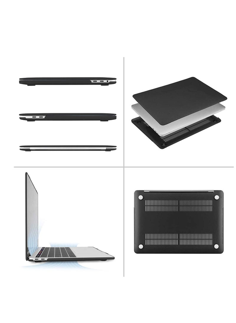 Generic - 3 in 1 Case Compatible with 2022 MacBook Air 13.6 inch M4 Chip A3240 2025 and M3 Chip A3113 2024 and M2 Chip A2681 2022, Plastic Hard Shell Case & Keyboard Cover & Screen Protector, Matte Black - Image 1
