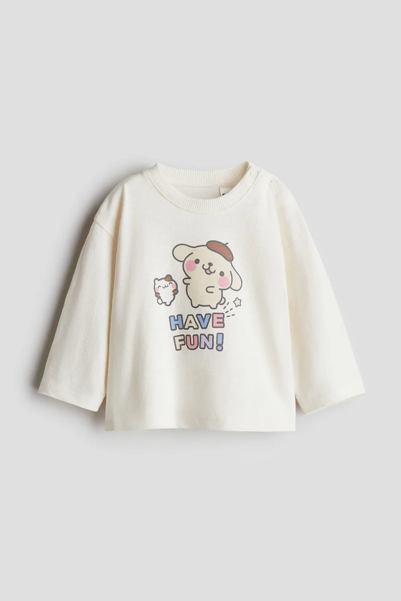 اتش اند ام Print-Motif Jersey Top