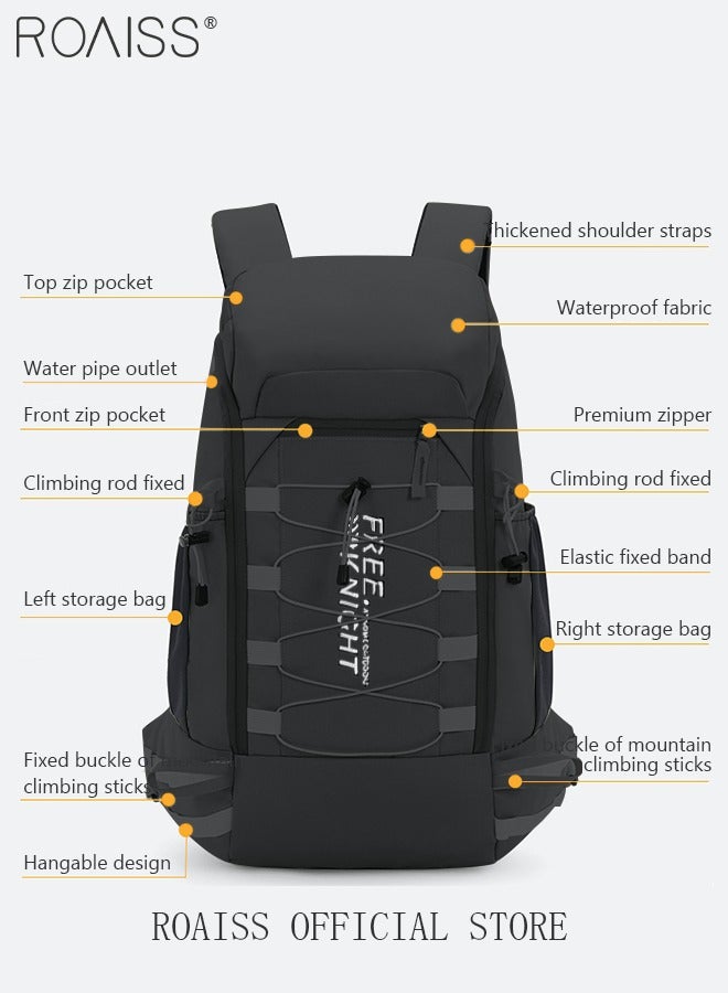 roaiss 40L Capacity Outdoor Backpack with Rain Cover Waterproof Wear-Resistant Hiking Camping Trekking Travelling Sport Bag Durable Men Women Travel Hiking Backpack - Image 5