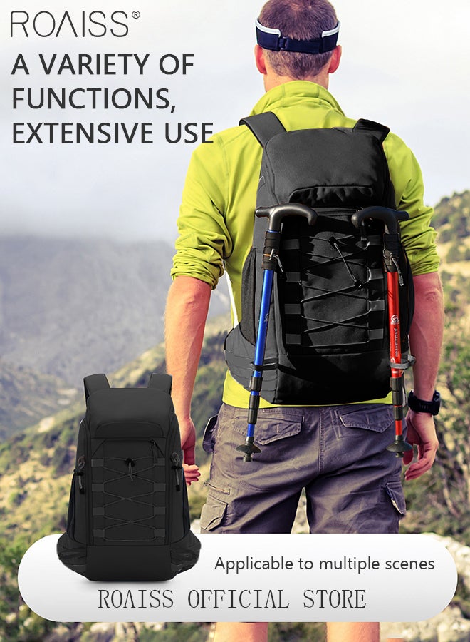 roaiss 40L Capacity Outdoor Backpack with Rain Cover Waterproof Wear-Resistant Hiking Camping Trekking Travelling Sport Bag Durable Men Women Travel Hiking Backpack - Image 4