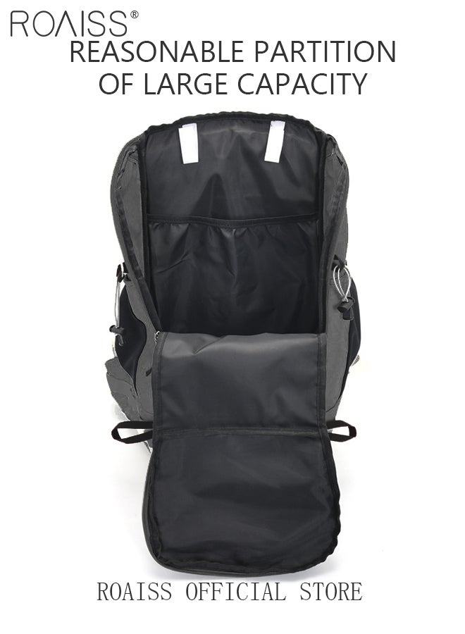 roaiss 40L Capacity Outdoor Backpack with Rain Cover Waterproof Wear-Resistant Hiking Camping Trekking Travelling Sport Bag Durable Men Women Travel Hiking Backpack - Image 3