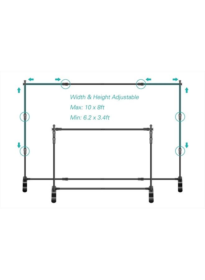 EMART 10 x 8ft (W X H) Photo Backdrop Banner Stand - Adjustable Telescopic Tube Trade Show Display Stand, Step and Repeat Frame Stand for Professional Photography Booth Background Stand Kit - Image 2