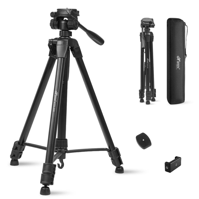HIFFIN® HF-550 Professional Aluminum Tripod & Monopod with 165CM Max Height | Swivel Ball Head, 4-Section Adjustment, 7kg Load Support | Perfect for DSLR & Video Camcorders - Image 5