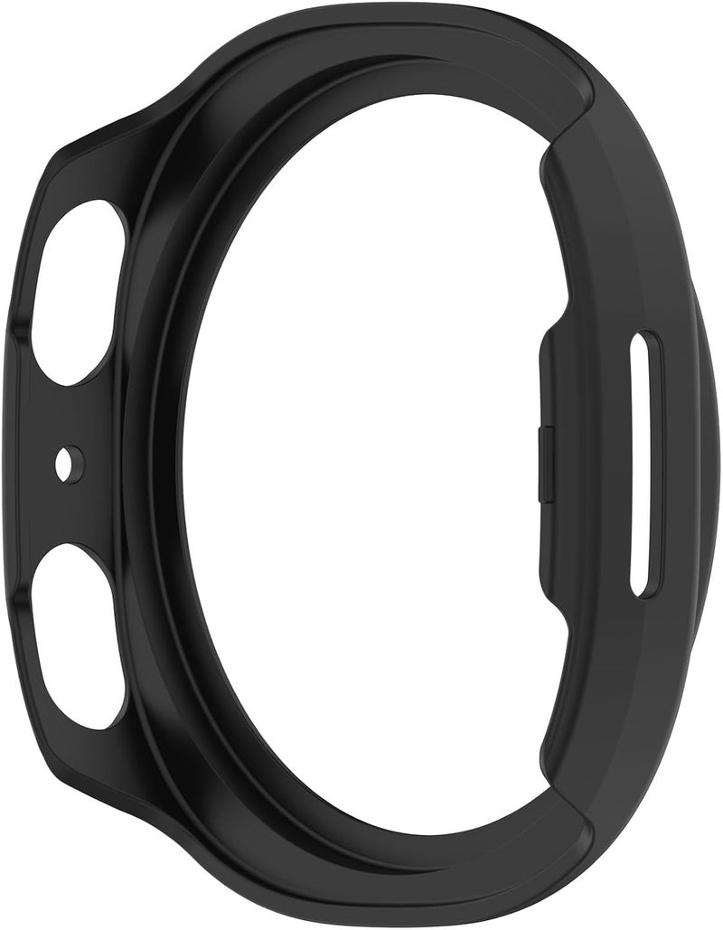 Disscool Full Coverage Case with Screen Protector Compatible with Samsung Galaxy Watch 8 44mm PC and Real Glass Protective Case Cover Smart Watch Accessories(Smooth Black) - Image 4