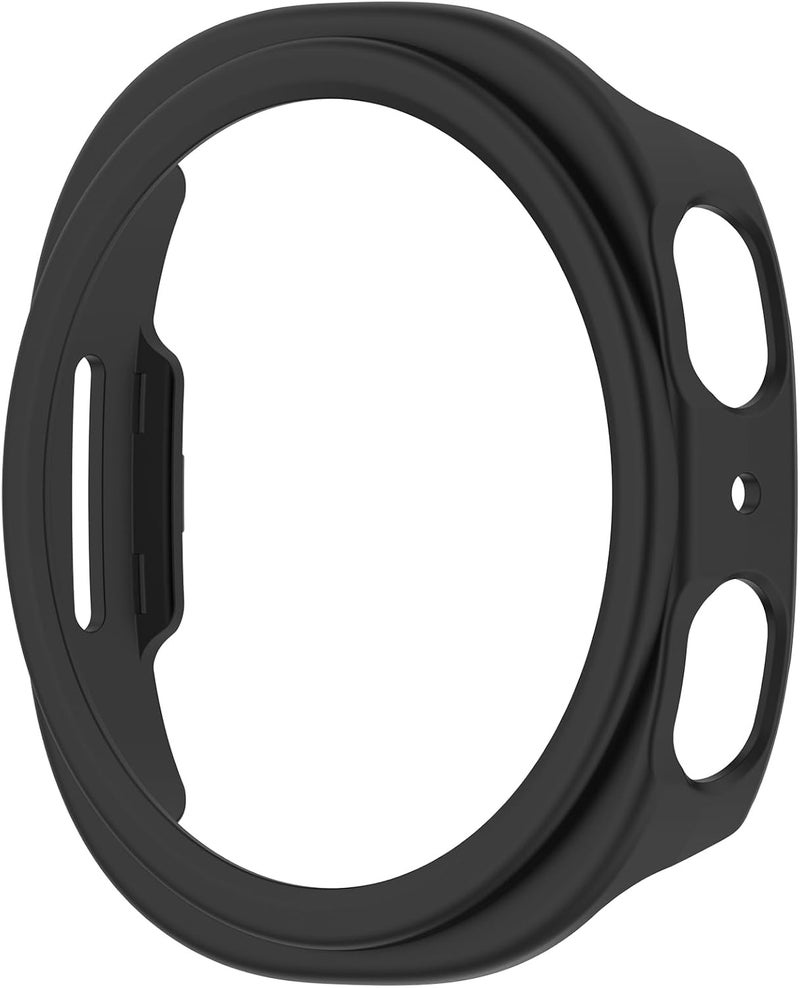 Disscool Full Coverage Case with Screen Protector Compatible with Samsung Galaxy Watch 8 44mm PC and Real Glass Protective Case Cover Smart Watch Accessories(Smooth Black) - Image 3