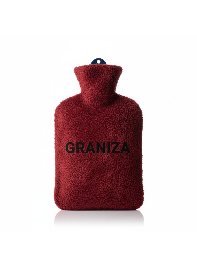 GRANZIA hot water bottle with a soft, warm cover provides instant relief in winter and helps to quickly soothe back, muscle, and colic pain. - Image 1