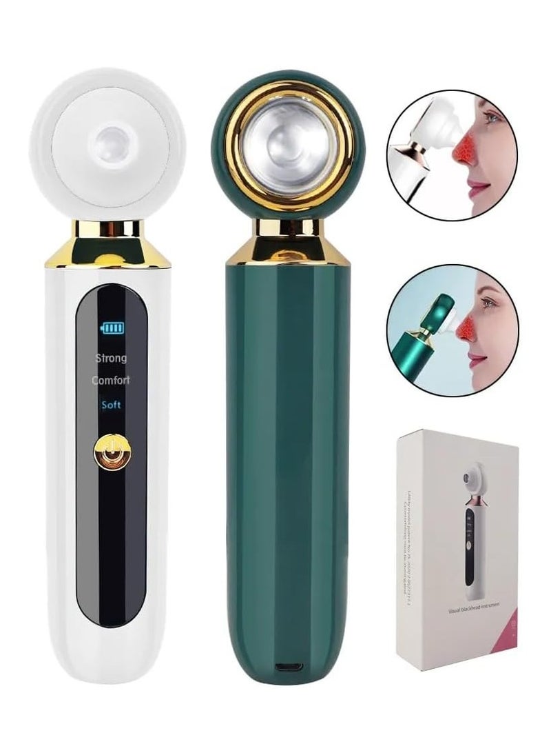 TEKNOWORTH Electric Facial Pore Vacuum Cleaner – Rechargeable Facial Cleaner & Blackhead Remover Suction Tool for Deep Skin Pore Cleansing – Face Blackheads Remover Device – USB Charging Nose & Face Beauty Cleaner – White - Image 2