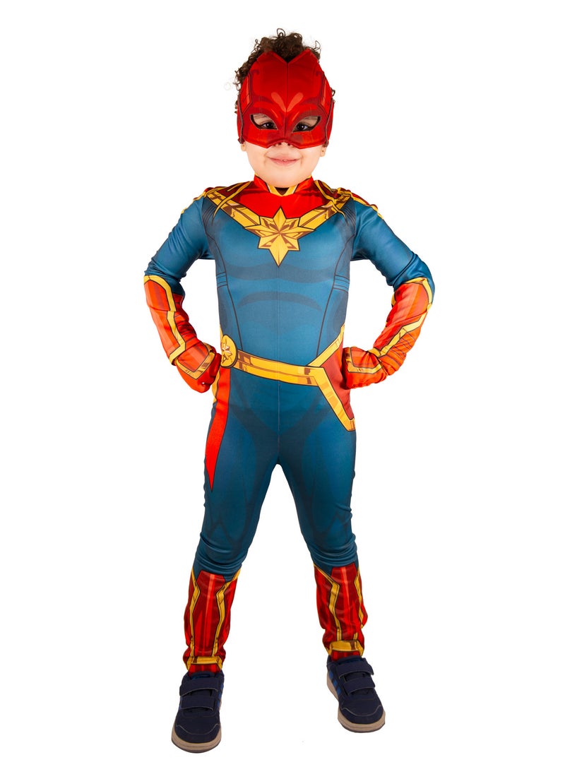 Party Centre - Captain Marvel Classic Costume, Girl Superhero Child Costume, Cosplay Dress Up - Image 1