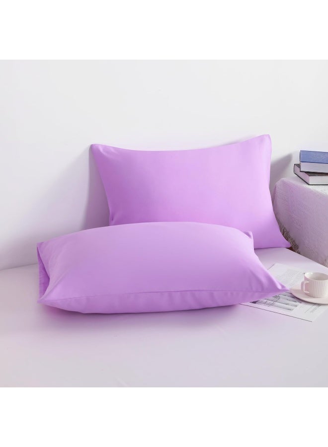 NTBAY 1800 Thread 100% Brushed Microfiber King Pillow Cases Set of 2  Super Soft and Cozy  Wrinkle  Fade  Stain Resistant with Envelope Closure 20x36 Pillowcases  20x36 Inches  Light Purple - Image 2