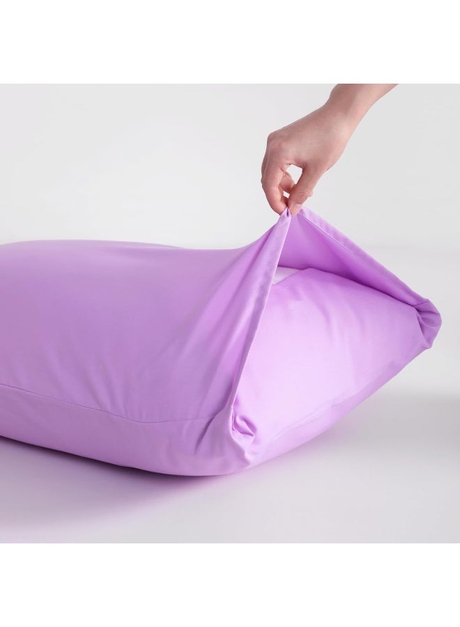 NTBAY 1800 Thread 100% Brushed Microfiber King Pillow Cases Set of 2  Super Soft and Cozy  Wrinkle  Fade  Stain Resistant with Envelope Closure 20x36 Pillowcases  20x36 Inches  Light Purple - Image 4