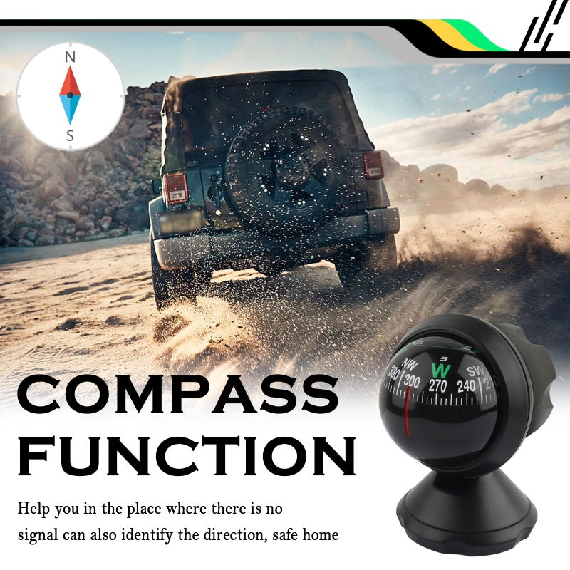 Stacool Compass for Car with Bottom Stick Car Compass Ball,Adjustible and Night Vision Car Compass Dashboard for Find Direction,Universal Car Accessories for Boat Car Truck SUV - Image 4