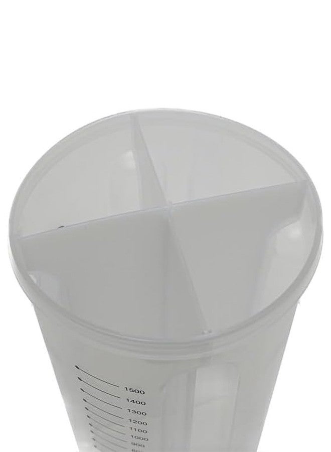 Clear Airtight Cereal Storage Food Container With Lids For Sesame Flour Dry Food 2000Ml -A 15x15x26 Cm Multicolour