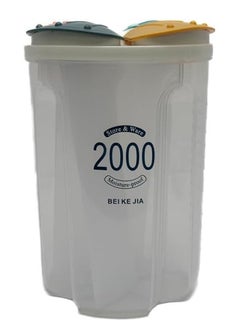CATANES Clear Airtight Cereal Storage Food Container With Lids For Sesame Flour Dry Food 2000Ml -A 15x15x26 Cm Multicolour  - Image 2