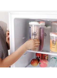 CATANES Clear Airtight Cereal Storage Food Container With Lids For Sesame Flour Dry Food 2000Ml -A 15x15x26 Cm Multicolour  - Image 3