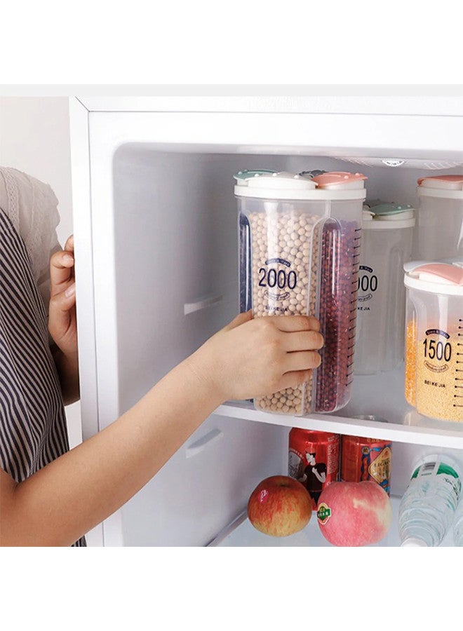 Clear Airtight Cereal Storage Food Container With Lids For Sesame Flour Dry Food 2000Ml -A 15x15x26 Cm Multicolour