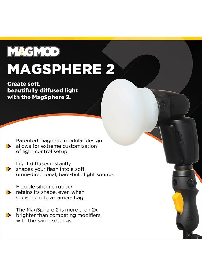 MAGMOD MagSphere 2 Flash Diffuser by MagMod | Photography Lighting Flash Modifier | Magnetic Light Diffuser Attachment | Lightweight Light Control - Image 2