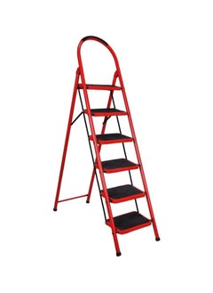Generic Home Ladder Metal 6 Steps_Red  - Image 1