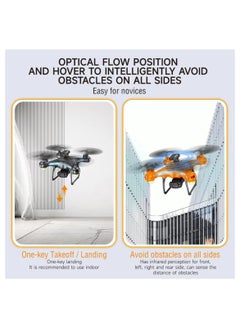 DIGI CORE ZFR F192 Drone 90° Remote ESC Multifunctional Mini Drone Optical Flow Positioning, Handless Mode, Altitude Mode, 306° Flip, WiFi, One Key Return, Obstacle Avoidance & LED Light Orange/Black  - Image 3