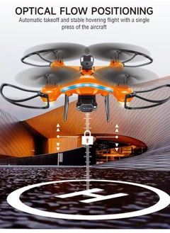 DIGI CORE ZFR F192 Drone 90° Remote ESC Multifunctional Mini Drone Optical Flow Positioning, Handless Mode, Altitude Mode, 306° Flip, WiFi, One Key Return, Obstacle Avoidance & LED Light Orange/Black  - Image 5