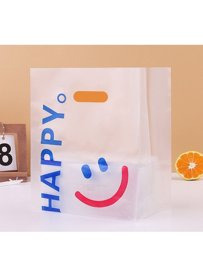 NIIMBOT 50 Pieces Reusable Transparent Bags For Gifts And Distributions Decorated With Flowers, Food Bags, Clear Bags, Flower Bags, Happy Bags, Clear 18×25cm  - Image 2