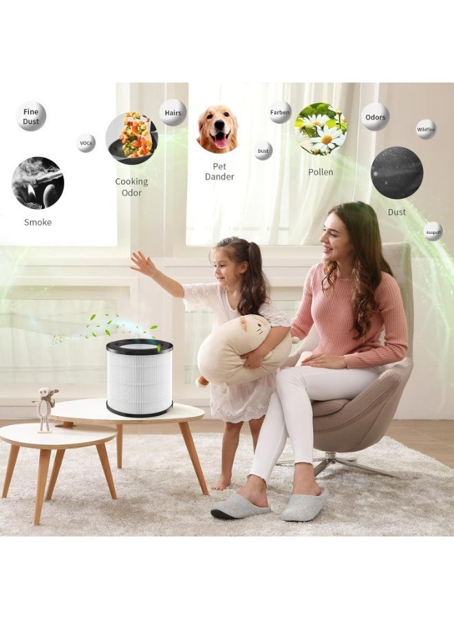Y&D Philips Replacement Air Purifier Filter Replaceable Inner Core Filter Activated Carbon Pure Air for Dust Allergens Odors Filter Clean Air Dust Removal 3-in-1 H13 True HEPA-Grade Odor Elimination High Efficiency Dust Pollen Pet Dander Removal 1-Pack Compatible with Philips AC0819 Model Changable Filter Suitable for Home Bedroom Office - Image 4