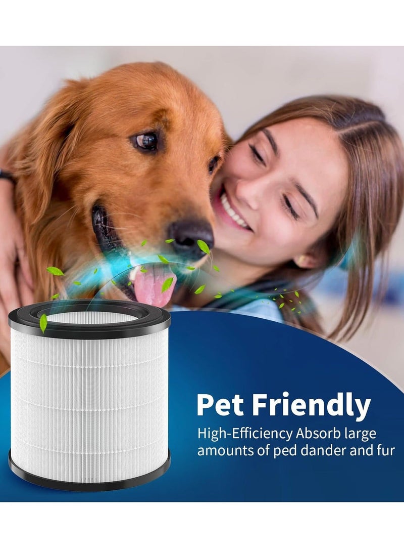 Y&D Philips Replacement Air Purifier Filter Replaceable Inner Core Filter Activated Carbon Pure Air for Dust Allergens Odors Filter Clean Air Dust Removal 3-in-1 H13 True HEPA-Grade Odor Elimination High Efficiency Dust Pollen Pet Dander Removal 1-Pack Compatible with Philips AC0819 Model Changable Filter Suitable for Home Bedroom Office - Image 3