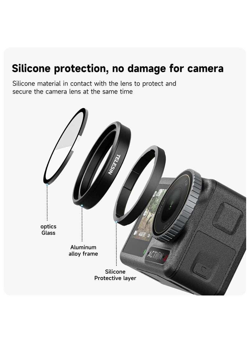 تيليسن مجموعة مرشحات العدسات  CPL ND8 ND16 ND32 بإطار من سبائك الألومنيوم لعدسات DJI OSMO Action 3 4 ND CPL وملحقات كاميرا الحركة  - Image 5