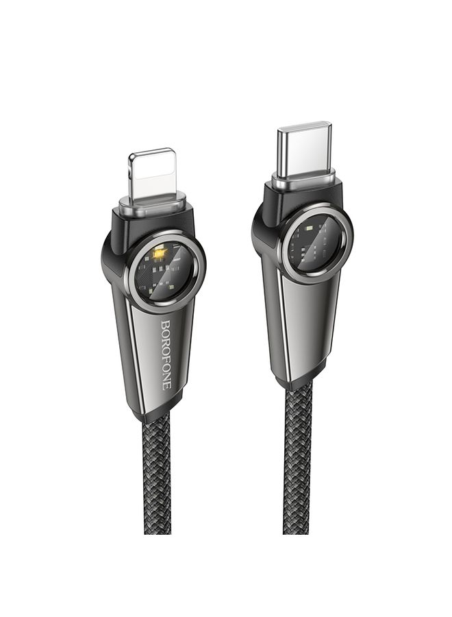Borofone BU49 Shine 1.2m PD27W Intelligent Power-off USB-C / Type-C to 8 Pin Charging Data Cable(Black) - Image 1