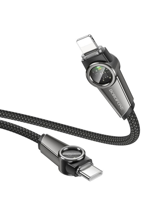 Borofone BU49 Shine 1.2m PD27W Intelligent Power-off USB-C / Type-C to 8 Pin Charging Data Cable(Black) - Image 2
