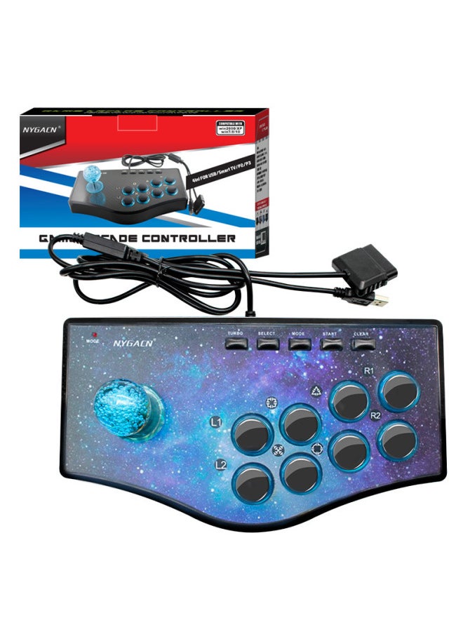 Beauenty Direct Supply Pc Computer TV Projector P3 Android Mobile Phone Wired King Of Fighters Arcade Game Joystick-Product Color:Double-headed Starry Sky  - Image 1