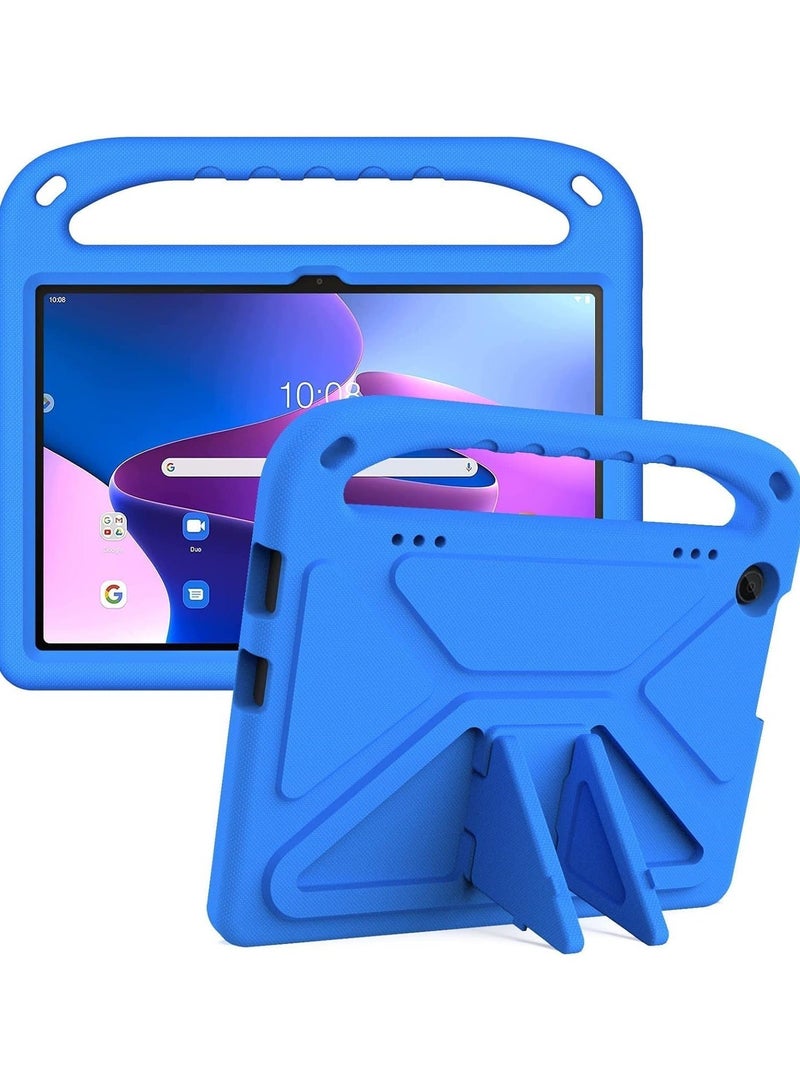 VKL Compatible with Lenovo Tab M10 3rd Gen 10.1 inch (TB-328FU/TB-328XU) 2022 Kids Tablet Case - EVA Lightweight Shockproof Dropproof Handle Kickstand Protective Cover (Blue) - Image 1