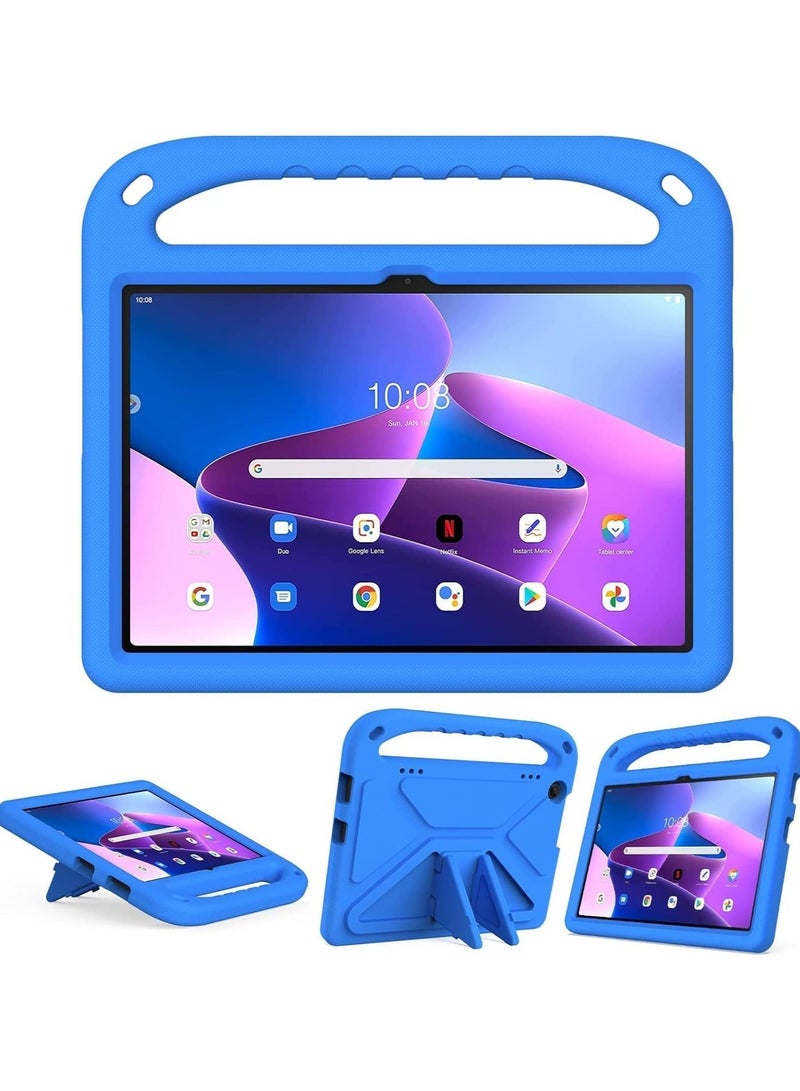 VKL Compatible with Lenovo Tab M10 3rd Gen 10.1 inch (TB-328FU/TB-328XU) 2022 Kids Tablet Case - EVA Lightweight Shockproof Dropproof Handle Kickstand Protective Cover (Blue) - Image 2