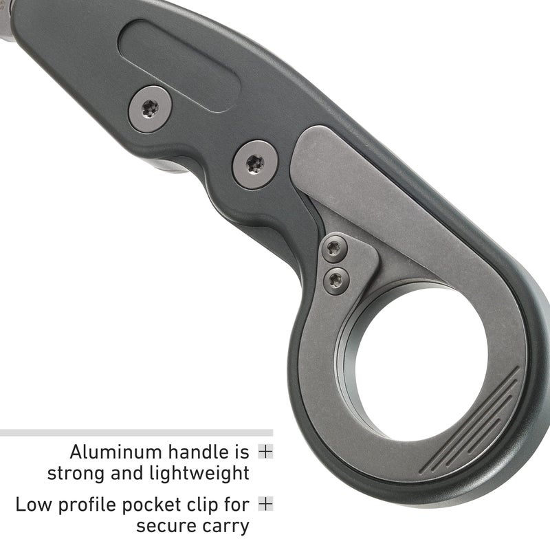 CRKT Provoke Compact: Kinematic EDC Folding Pocket Knife, Morphing Karambit, D2 Plain Edge Blade, Aluminum, Pocket Clip, 4045 - Image 5