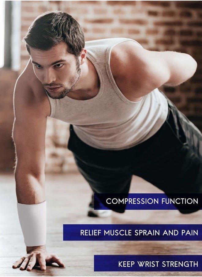 Newcotte 4 Pairs Wrist Sleeve Compression Wrist Sleeve Wrist Support Brace for Men and Women Breathable Thin Wrist Bands for Sports Improve Circulation Relieve Pain (Black, White, Gray, Blue, Medium)  - Image 5