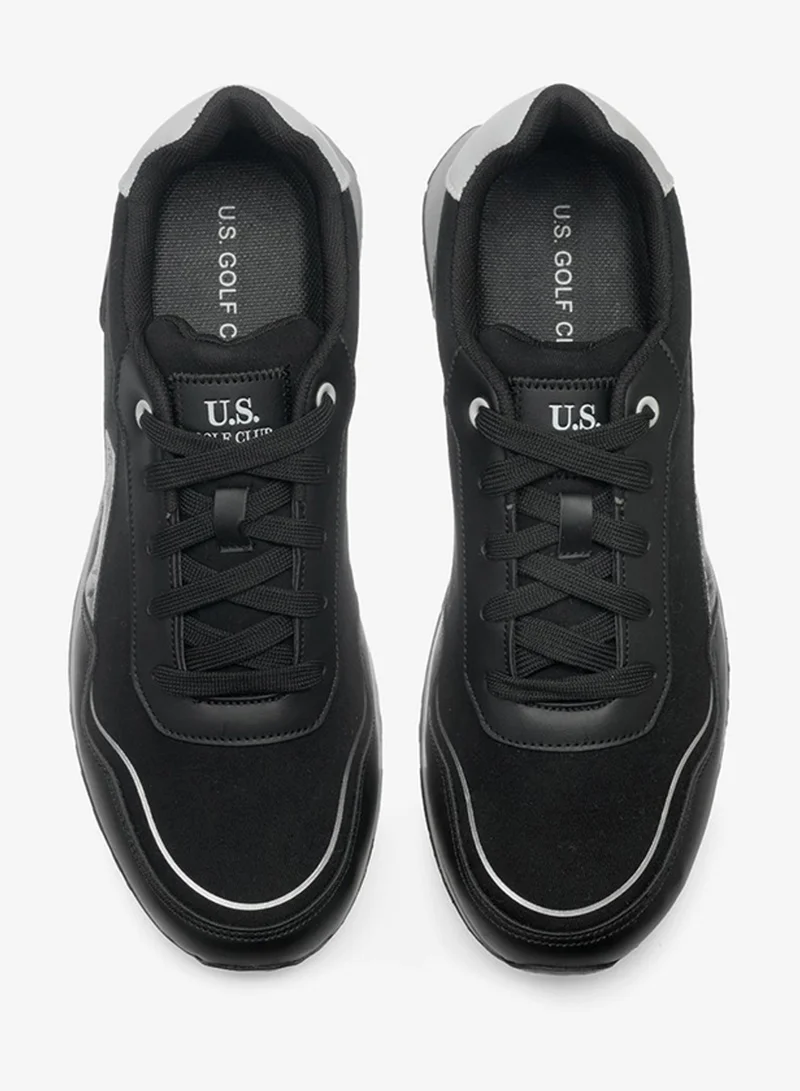 U.S. Golf Club Black Low Top Casual Lace-Up Sneakers