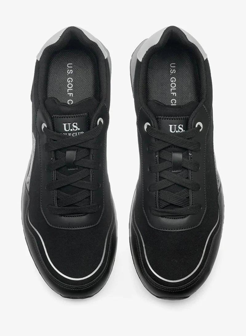 U.S. Golf Club Black Low Top Casual Lace-Up Sneakers