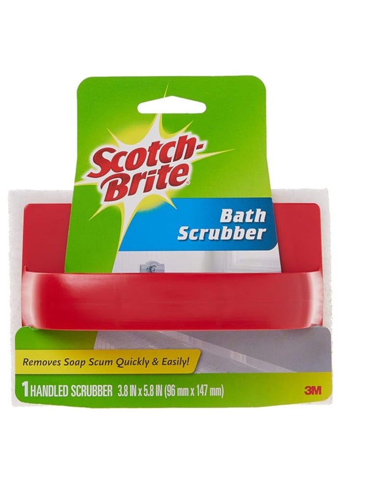 Scotch  Scotch-Brite Handled Bath Scrubber, Remove Soap Scum Quickly and Easily - Image 1