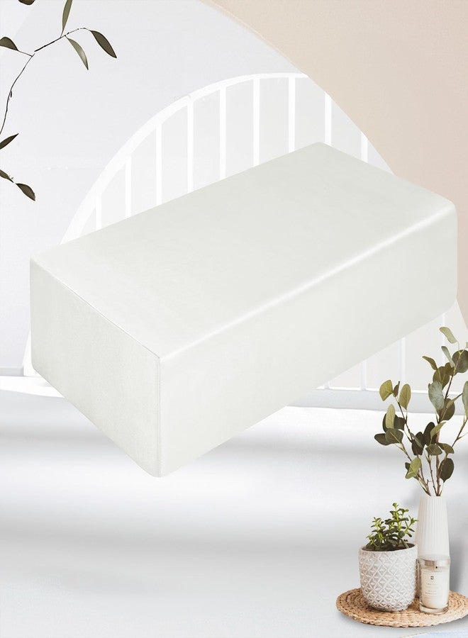 VACVELT Satin Cube Pillow Case for Side Sleepers, White Satin Pillowcase Cube Pillow Cover with Hidden Zipper, Silky and Smooth Satin Pillow Case for Cube Pillow (24"x12"x5.5") - Image 1
