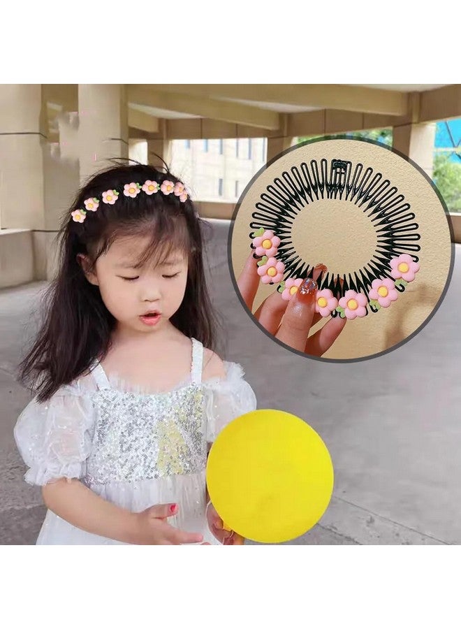 DORMITORRY Cute Cartoon Children's Hair Accessories hair comb, Flexible Circle Comb, Non Slip Tooth Hairband, Hair Band, Zig Zag Flexible Plastic Circle Cartton Comb, Zigzag comb, 5 pcs - Multi Design. - Image 3