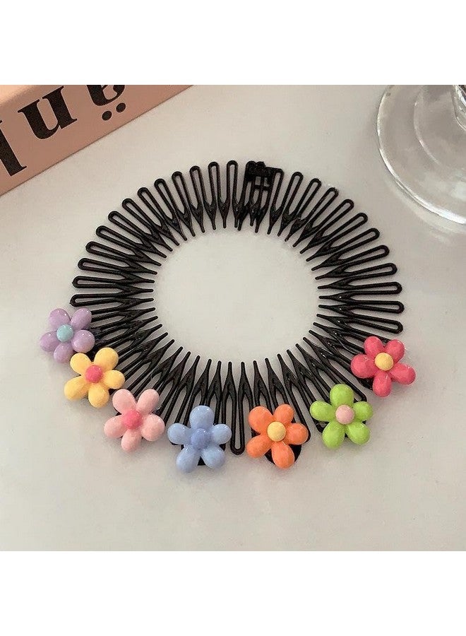 DORMITORRY Cute Cartoon Children's Hair Accessories hair comb, Flexible Circle Comb, Non Slip Tooth Hairband, Hair Band, Zig Zag Flexible Plastic Circle Cartton Comb, Zigzag comb, 5 pcs - Multi Design. - Image 2