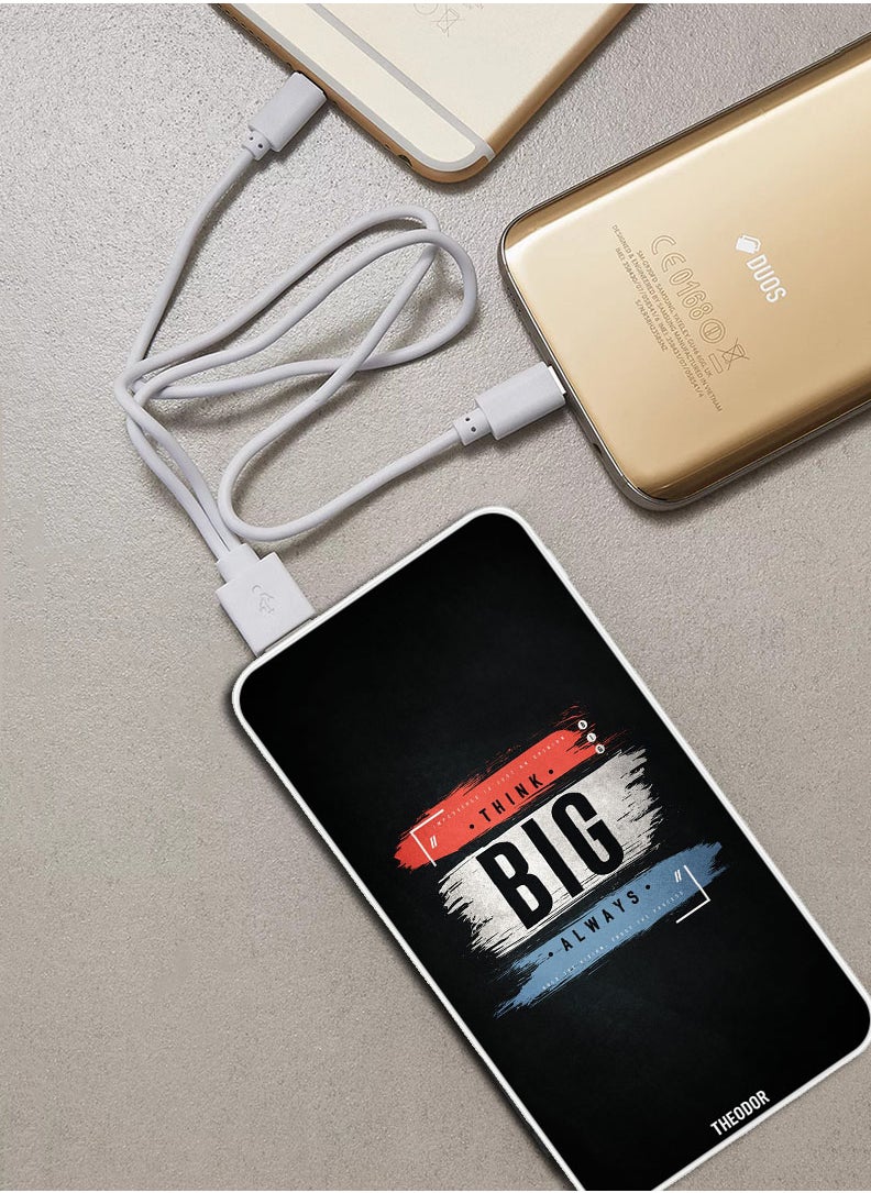 Theodor - 10,000 mAh Super Fast Charging Ultra Compact Power Bank with Quick Charge & Power Delivery, Portable Charger For iPhone and Android Think big always - Image 1
