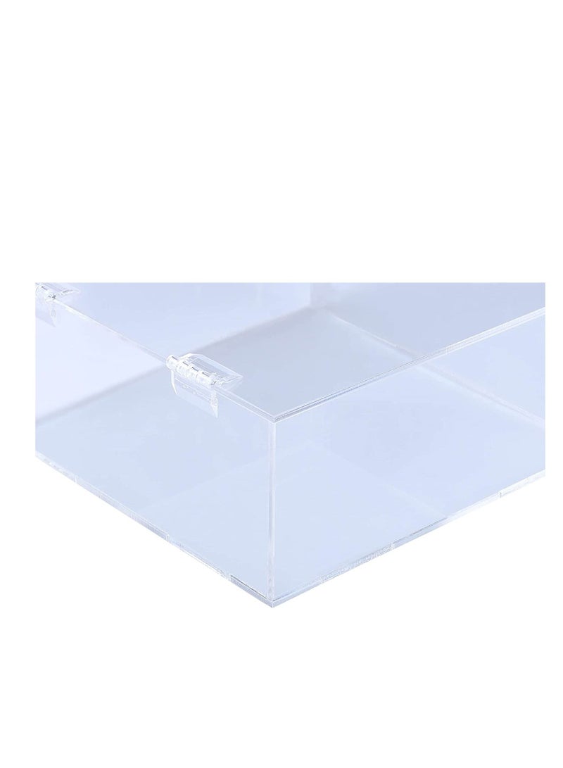 لمسة إبداع صندوق عرض فلورسنت من الأكريليك مع مفصلات لعرض الهدايا للمقتنيات والمجوهرات وتخزين حماية ضد الغبار مقاس 10 × 10 × 5 سم شفاف - Image 4